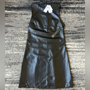 NWT HOUSE OF HARLOW 1960 Faux Leather Sleeveless Midi Dress